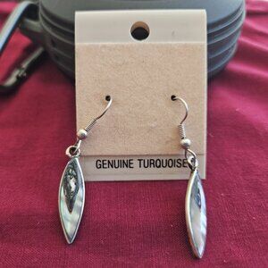 Sterling silver and turquoise earrings, for pierced earrings